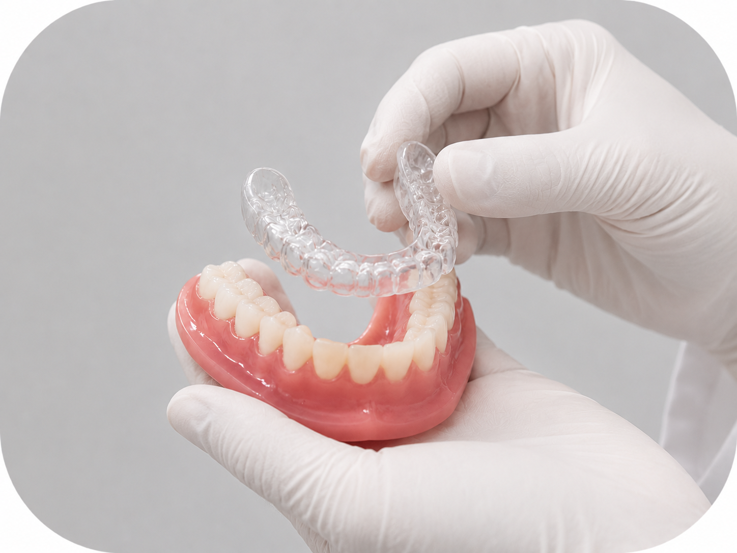 Gouttière anti-ronflement sur mesure réalisé à Angers au laboratoire JC Anjou Dental